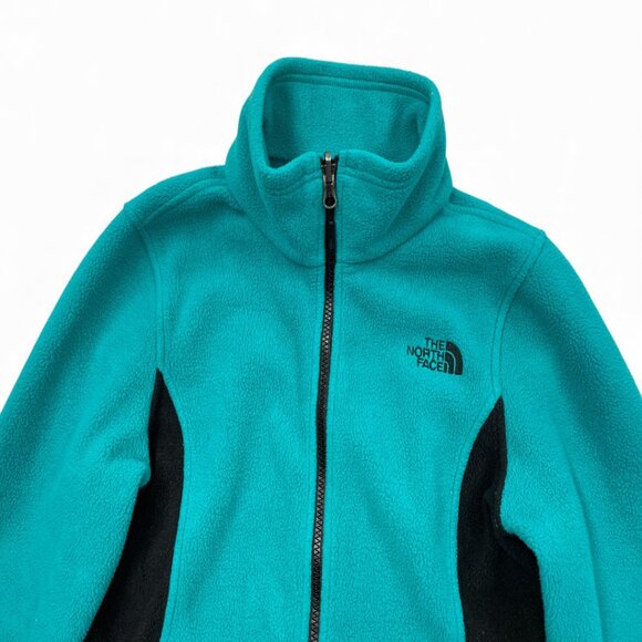 The North Face Turquoise Black Fleece Full Zip Jacket Women's Small - Picture 3 of 9
